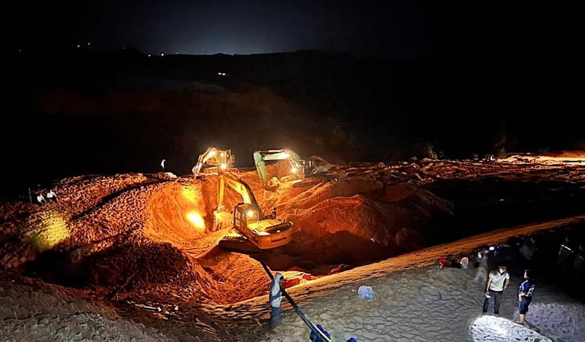 Đã tìm thấy thi thể cuối cùng trong vụ sập mỏ titan - Ảnh: PN/Pháp Luật TPHCM
